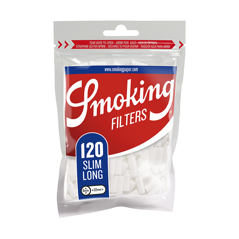 Cutie cu 30 pungi Smoking Filters Classic Slim Long 120 bucati SMK0097