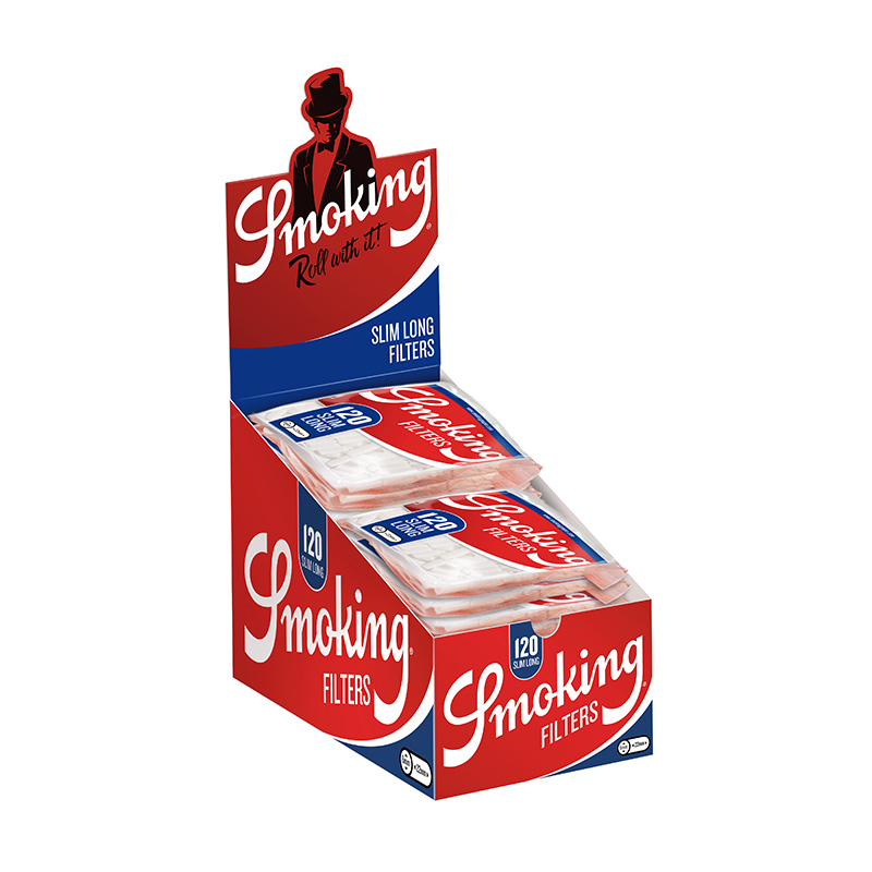 Cutie cu 30 pungi Smoking Filters Classic Slim Long 120 bucati SMK0097